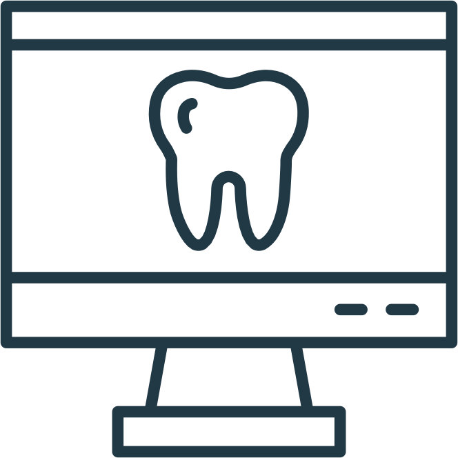 tooth on a computer screen icon