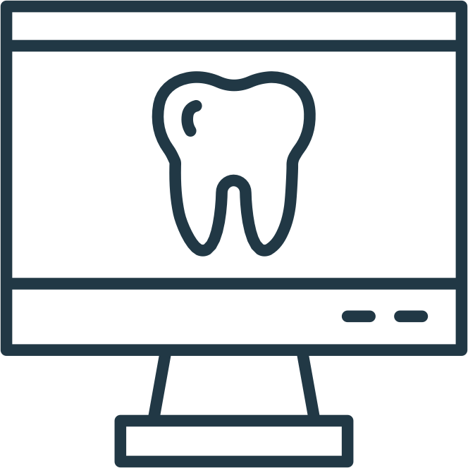 tooth on a computer screen icon